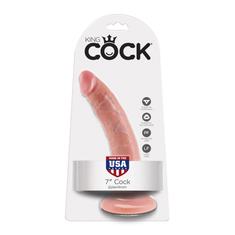 King Cock 7 inch Solid Dildo - Flesh